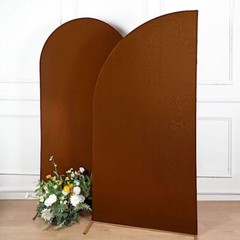 7 ft x 3 ft CINNAMON BROWN Matte Fitted Spandex Half Moon Arch Stand Cover