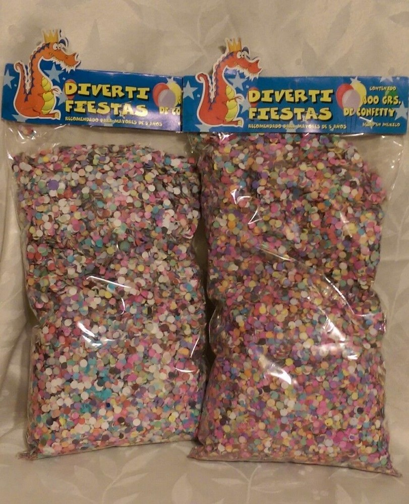 2X Confetti Paper Multicolor Mexican 14 oz Each Bag,Party Supplies, All Ocasions