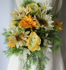 Spring Sunny Sunflower Faux Silk Wedding Bouquet