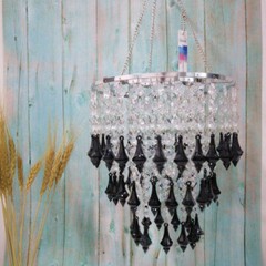 1PC D22CM Hanger Assembled H50CM Centerpiece Frame Pink Pointed Pendant Acrylic