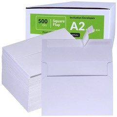 500 Pcs Bulk A2 Invitation Envelopes in White Peel & 500 White,