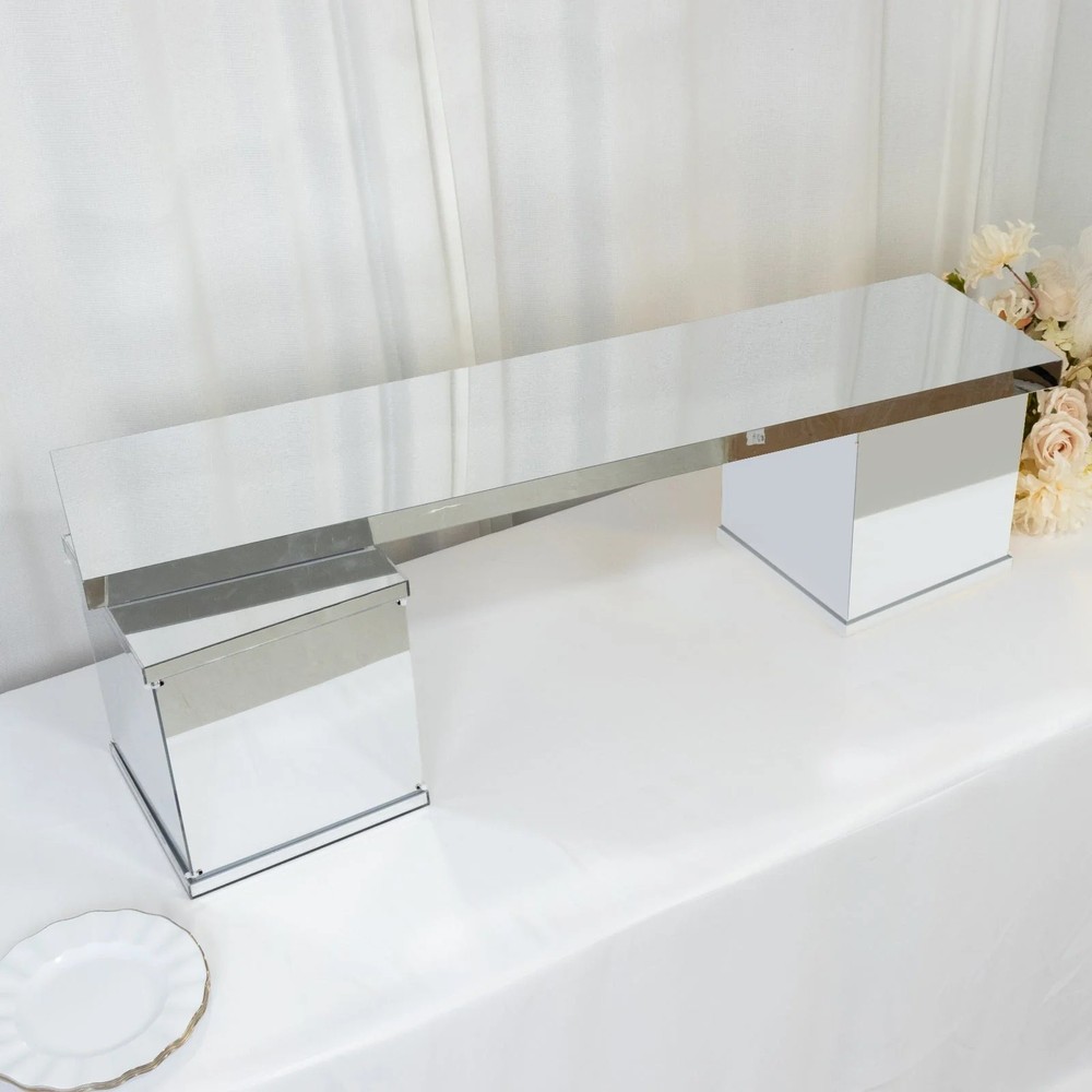46″ x 12″ SILVER Plexiglass Connector Plate for Rectangular Pedestal STANDS