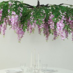55″ LAVENDER Silk Wisteria Vine Hanging Artificial FLOWER Chandelier Party