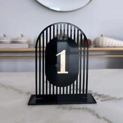 Wedding Arch Table Numbers Acrylic 3D Gold Mirror Table Signs Party Event Decor