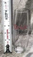 “Bride Tribe” Stemless Bridal Champagne Flute Glass 9.6oz Wedding Bridal Shower