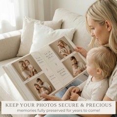 Beige Linen Wedding Photo Album for 4 x 6 Photos 8.8 Inch