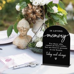 Acrylic Wedding Sign, In Loving Memory Table Decor, Ceremony Reception, Black