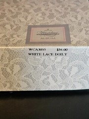 Vtg Hallmark Wedding Photo Album Scrapbook Book White Lace Doily