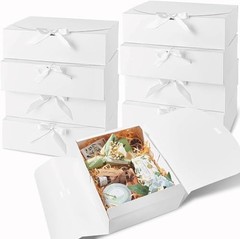 15 PCS Gift Boxes with Lids for Presents, 10.6 x 7.8 x 3.1 Inches White