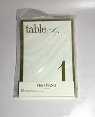 Vera Wang Fine Papers Gold Bordered Tented Table Cards 1-20 NEW