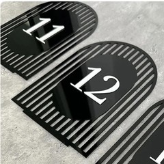 Wedding Arch Table Numbers Acrylic 3D Gold Mirror Table Signs Party Event Decor