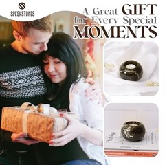Marble Tealight Candle Holder 3-Inch Handmade Black Mini Votive Holder for