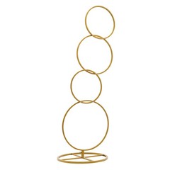 5.02ft Gold Metal Flower Stand – Stylish Square Pillar Arch with 4-Tiers