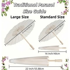 5/10pcs 24/33 Inches Elegant White Wedding Folding Umbrellas & Bridal Parasols