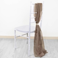10 Taupe Premium Chiffon Wide CHAIR SASHES Wedding Party Reception Decorations