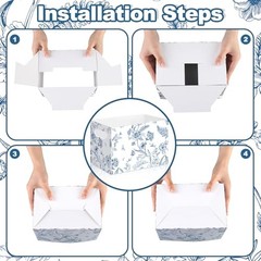 2 Pcs Blue and White Utensil Holder Paper Utensil Caddy for Wedding Floral