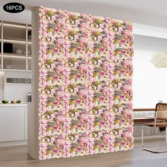 16pcs Flower Wall Panels, Purple Artificial Flowers Wall Decoration For Parties