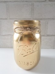 Gold Mason Jar Centerpiece