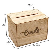 Rustic Wooden Card Box 12x9x9 Gift Box Wedding Birthday Graduation Party