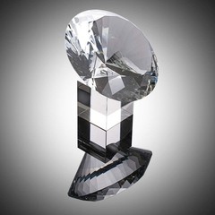 LONGWIN Huge 150mm (5.9 in.) Crystal Polyhedron Diamond Paperweight Wedding H…