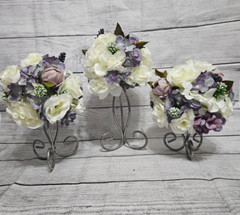 Wedding Table Centerpieces, Floral Centerpieces, Dusty Purple, Ivory, Vintage