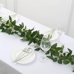 6 ft GREEN Silk Rose LEAVES Garland Artificial Hanging Greenery Vine Events