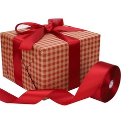 Satin Ribbon 50 Yards Solid Fabric Ribbons Roll for Wedding 1-1/2 inch Wine red