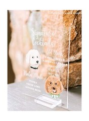UNIQOOO 3″ Clear Acrylic Stand | Wedding Sign Holders, 20 Count 3″, Pack of 20