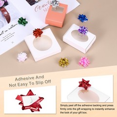 100Pcs 1.5″ Mini Star Gift Bows Glossy Pet Bows Silver