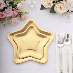 25 MATTE GOLD 7″ Star Shaped Paper Salad Dinner PLATES Party Events Decorations