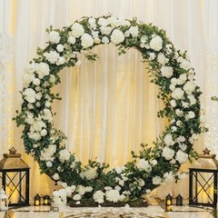304 PCS Hydrangea Artificial Flowers, Silk Artificial Flowers Heads with White