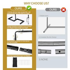 8.2 FT Wedding Arch Rectangle Stand Square Backdrop Stand, Extra Matte Black
