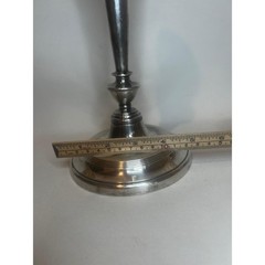 Vintage Silverplate Taper Candle Holder Pair 2- Tall 11″ Colonial Wedding Decor