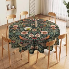 William Morris Tablecloth, Vintage Rustic Classic Art 60″ (Round), Style-12