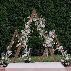 Set of 2 Wooden Wedding Arches Outdoor Indoor Held Wedding Boho Bridal Backdrop