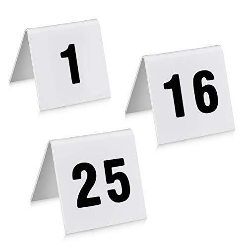 New Star Foodservice 26757 Double Sided Plastic Table Numbers, 1-25, Acrylic,