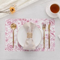 Pink Flower Bird Disposable Paper Placemats 11×17 inch, 50 PCS Flower Pink