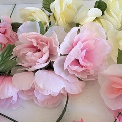 Ling’s Moment Artificial Flowers Box Set of 20 Pink White Wedding
