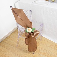 10 TAUPE Satin CHAIR SASHES Ties Bows Wedding Ceremony Reception Decorations