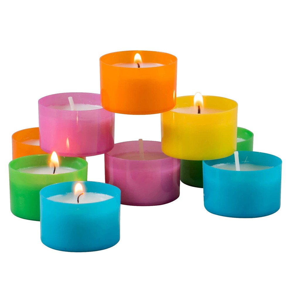 Stonebriar 96 Pack Multicolor Unscented 6 To 7 Hour Long Burning Tea Light