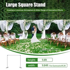 Backdrop Stand Pipe Kit Background Support System Curtain Frame 10’x50′ Silver