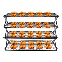 4-Tier Collapsible Cooling Rack Adjustable Design Stackable Cooling Rack Shelf