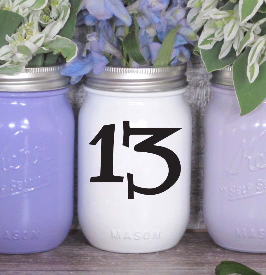 Wedding Table Numbers 1-10,15,20,or 25 Centerpiece Vinyl Sticker Decals (a)