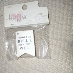 Studio His & Hers Wedding Bell Tags, Printed Text, 24ct White 1.31 x 0.94″