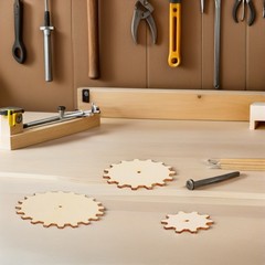 45pcs Wooden Gears Unfinished Cutouts Craft Supplies For Diy Projects Painting