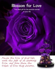 DENIMOMO Valentines Day Flowers Roses Gifts for H7.8in W4.7in, Purple Rose