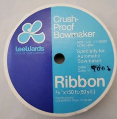 Vintage LeeWards Crush Proof Bowmaker Magic Bow Ribbon ~150 Feet x 5/8″ White