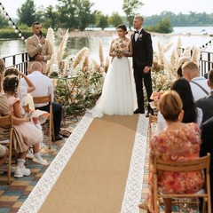 20 Ft x 36 in Natural Burlap Wedding Aisle Runner Rustic Jute Weddings Runway