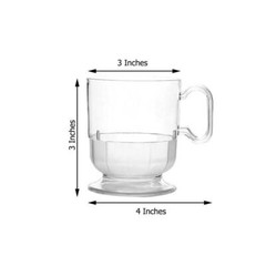 CLEAR 5 oz Plastic DISPOSABLE Coffee CUPS Handle Wedding Party Events Tableware