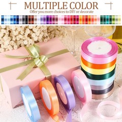 Thiccywoov 40 Rolls Rainbow Satin Ribbons 3/5″ Wide,1000 Yd Long, Multicolor
